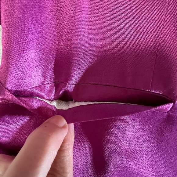 ZARA SATIN BLAZER WITH BUILT IN TIE SASH SIZE S PINK/ FUCHSIA FEMININE ROMANTIC - Picture 15 of 16